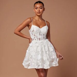 NovaLuxe 	 	
Heidi Embroidered Corset Mini Dress - White